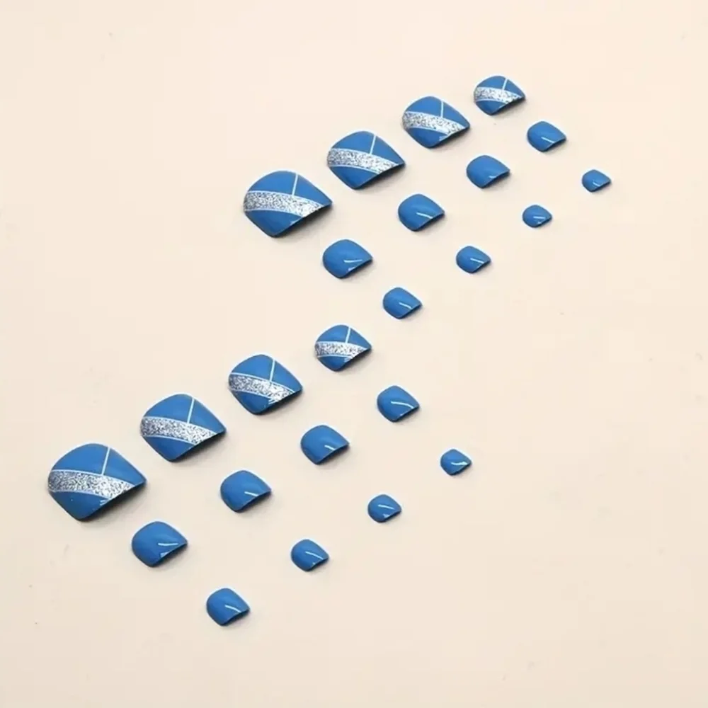24 Pieces Fake Toe Press On Nails